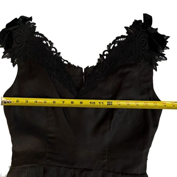 Elinor Gay Original Rare 1950's Organza Cocktail Formal Black Dress Size M - Picture 11 of 11